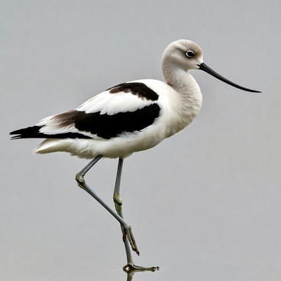 Black-winged Stilt standing on one leg