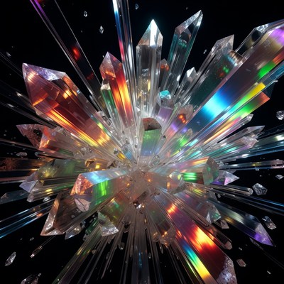 Vibrant Exploding Crystal Cluster