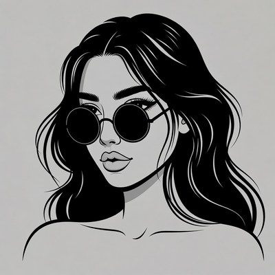 Woman wearing round sunglasses