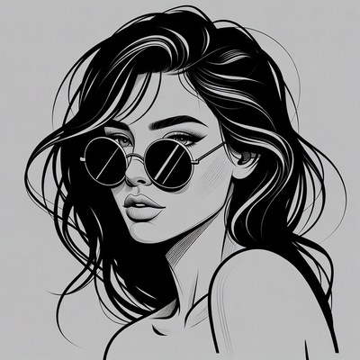 Woman wearing round sunglasses