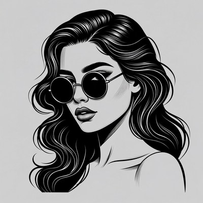 Woman with round sunglasses