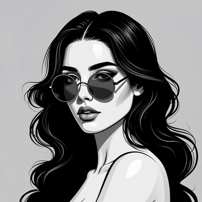 Woman with round sunglasses