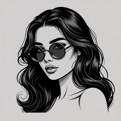 Woman with sunglasses profile view