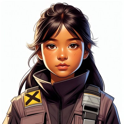 Asian girl in tactical uniform