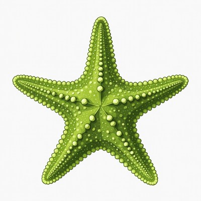 Green Starfish Illustration