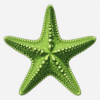 Green Starfish Illustration