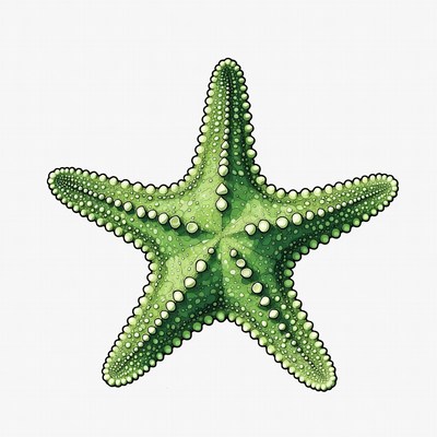 Green Starfish Illustration