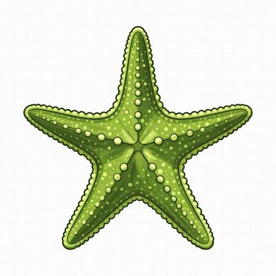 Green Starfish Illustration