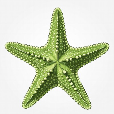 Green Starfish Illustration