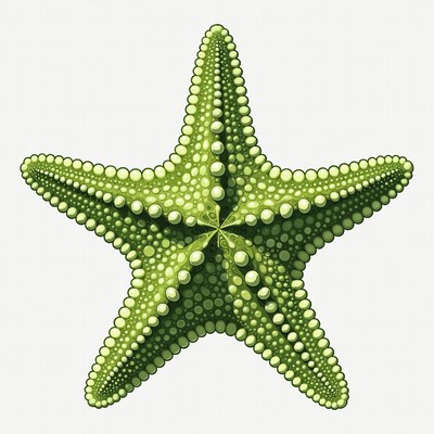 Green Starfish Illustration