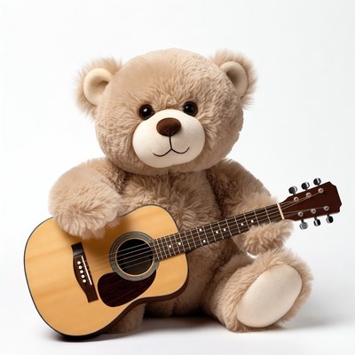Teddy bear playing guitar