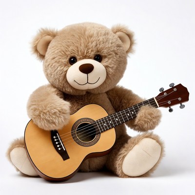 Teddy bear playing guitar