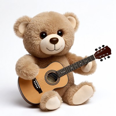 Teddy bear playing guitar