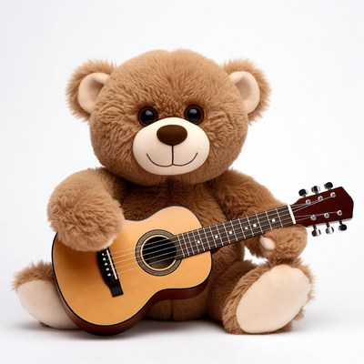 Teddy bear playing guitar
