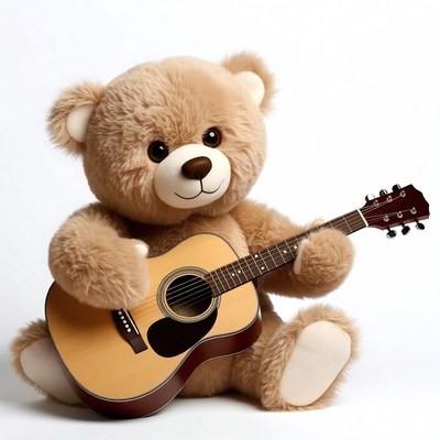 Teddy bear playing guitar