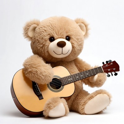 Teddy bear playing guitar