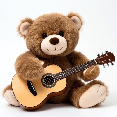 Teddy bear playing guitar