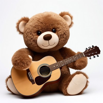 Teddy bear playing guitar