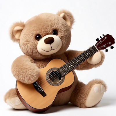 Teddy bear playing guitar