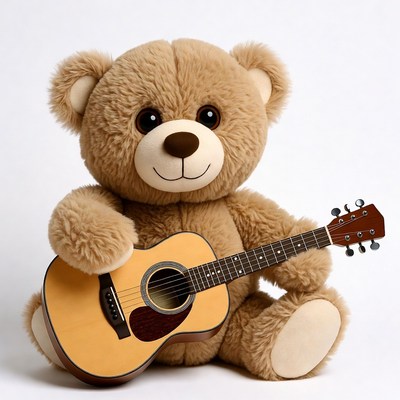 Teddy bear playing guitar