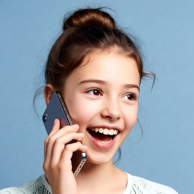 Girl smiling on phone call