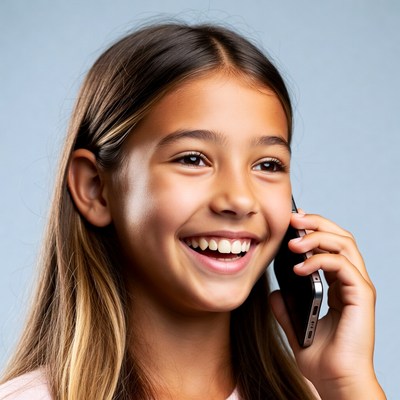 Girl smiling on phone call