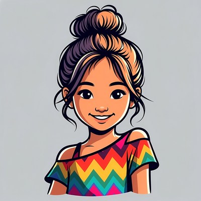 Asian girl with bun hairstyle