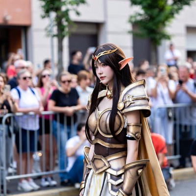 Elf Cosplay Woman at Festival