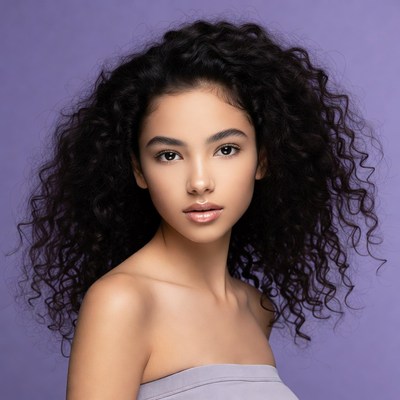 Beautiful woman with curly hair