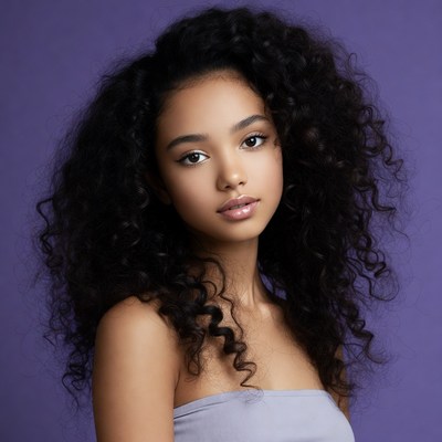 Young African-American woman with curly hair