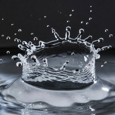 Water splash crown formation