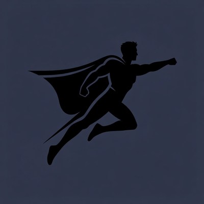 Flying Superman Silhouette Illustration