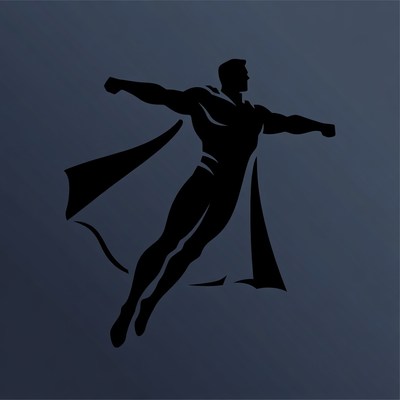 Flying Superman Silhouette Illustration