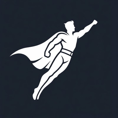 Flying Superman Silhouette Illustration