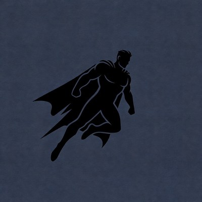 Flying Superman Silhouette Illustration
