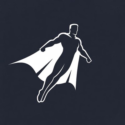 Flying Superman Silhouette Illustration