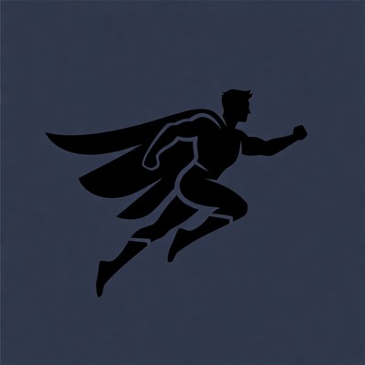 Silhouette of Superman Flying
