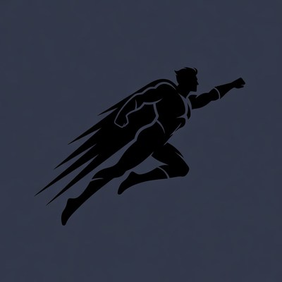 Flying Superman Silhouette Illustration