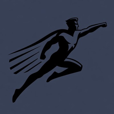 Flying Superman Silhouette Illustration