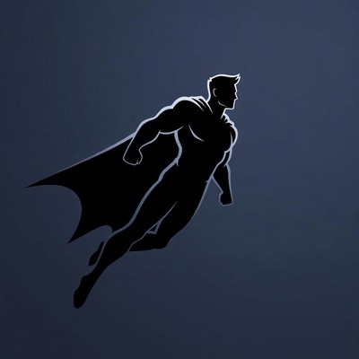 Flying Superman Silhouette Illustration