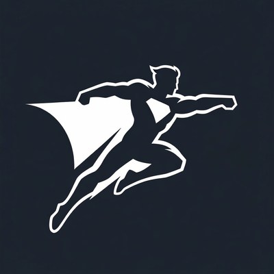 Superman Flying Silhouette Illustration