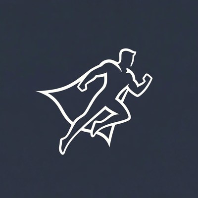 Superman flying silhouette illustration
