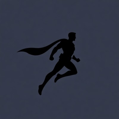 Superman silhouette flying