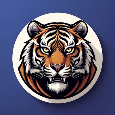 Fierce tiger head illustration