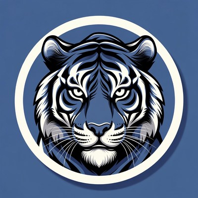 Blue tiger head illustration