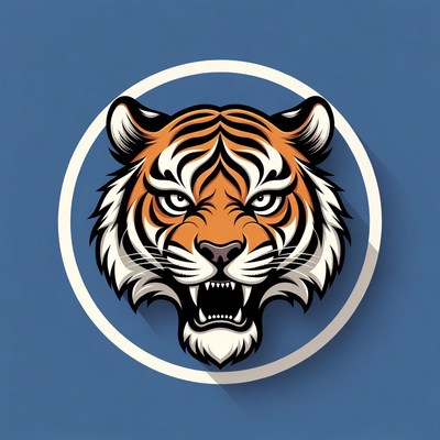 Roaring Tiger Head Illustration
