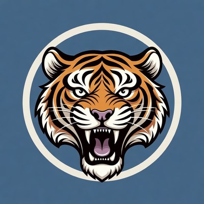 Roaring tiger head illustration