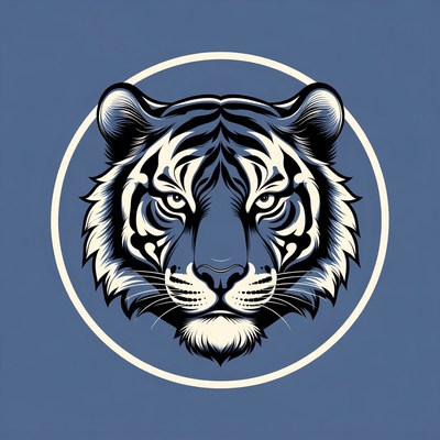Blue tiger head illustration