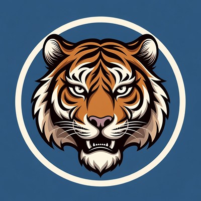 Roaring Tiger Head Illustration