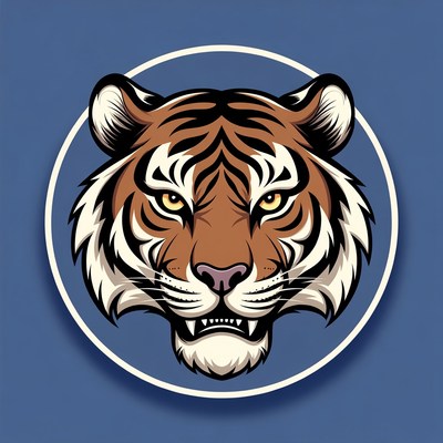 Fierce tiger head illustration